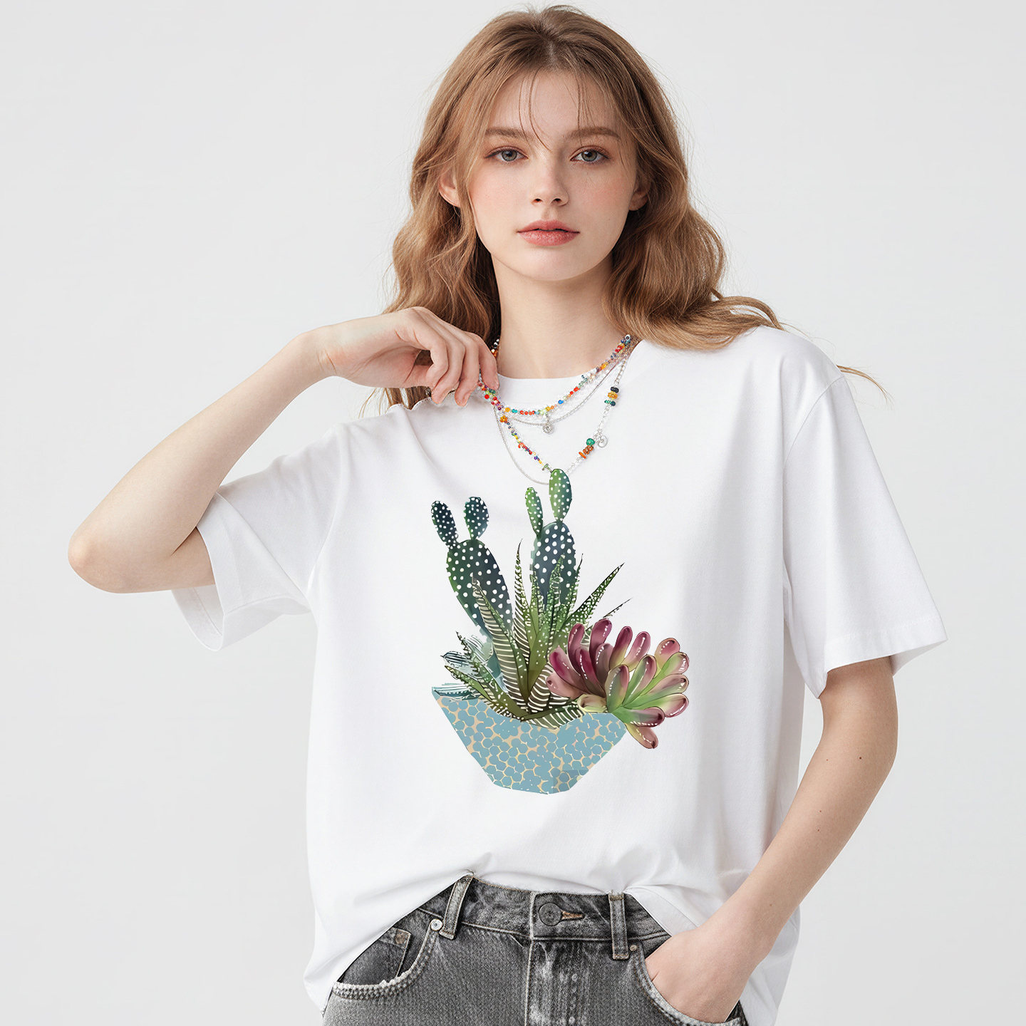 Plant Parental - Fashion Women's Personality Cactus Print Short