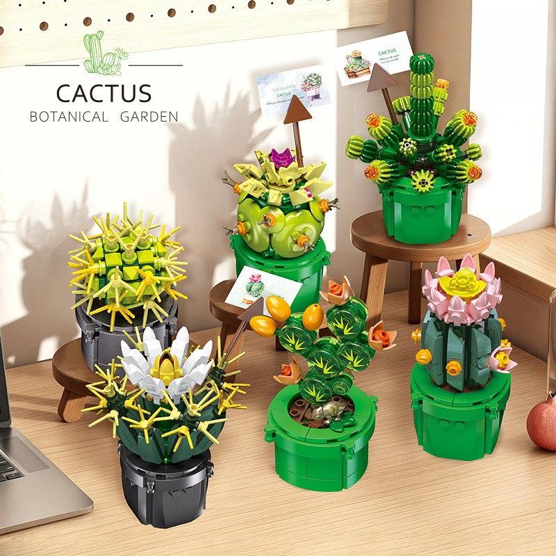 Cactus Mix Pot - JIE-STAR JJ9175 Cactus Succulent Plant Building