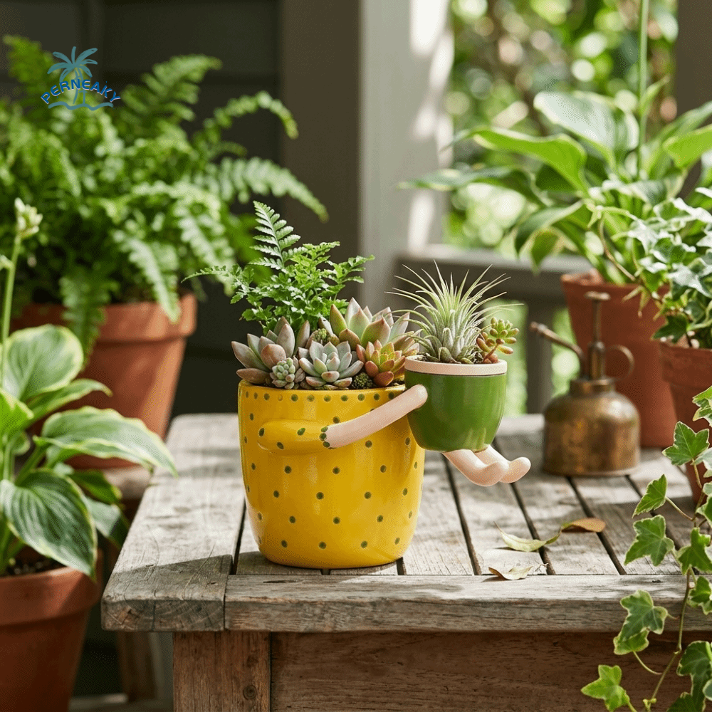 Plant Parental - Resin Parent-child Flowerpot with Drainage Holes