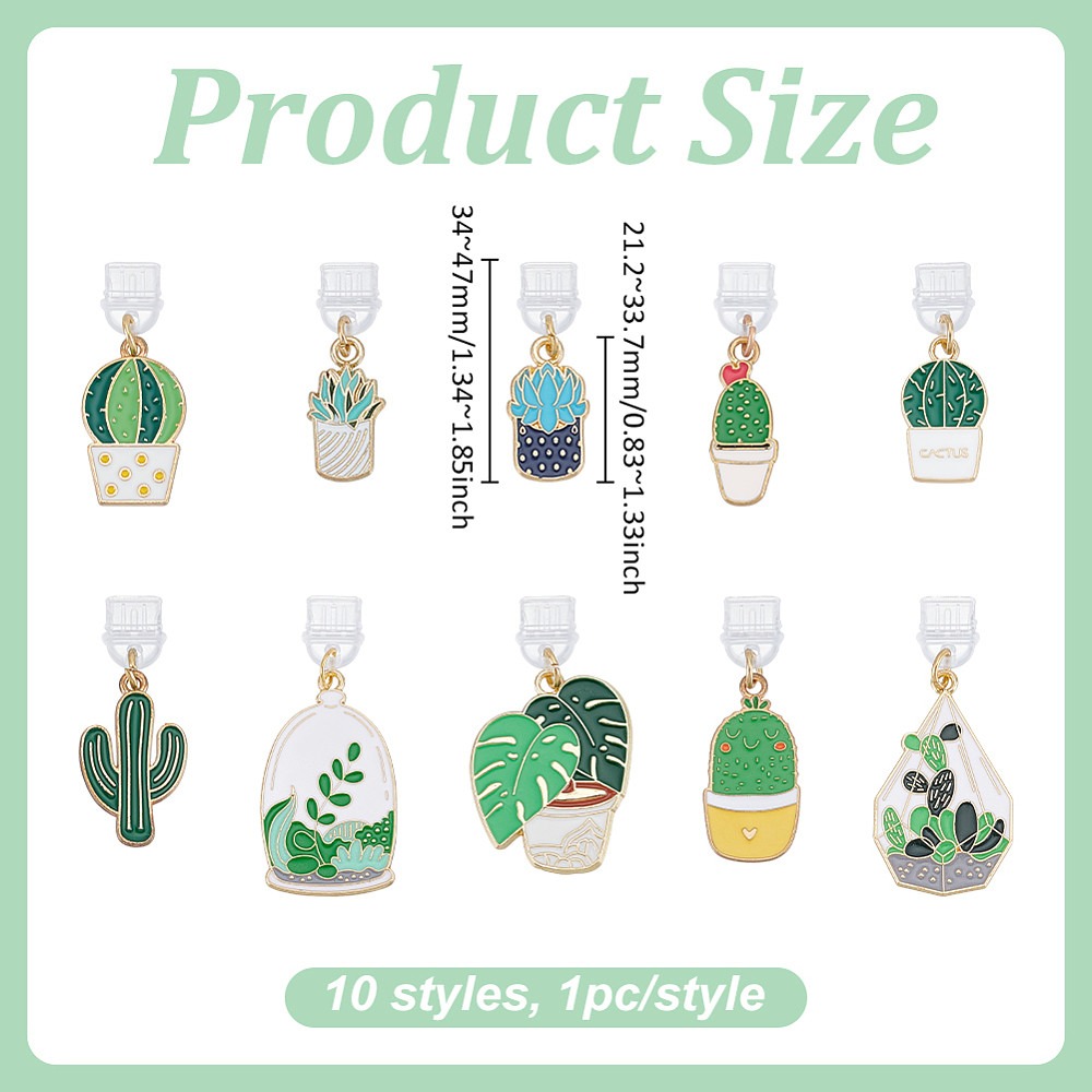 10Pcs 10 Styles PVC Mobile Dus – Cactus Mix Pot Bewertung und Preis